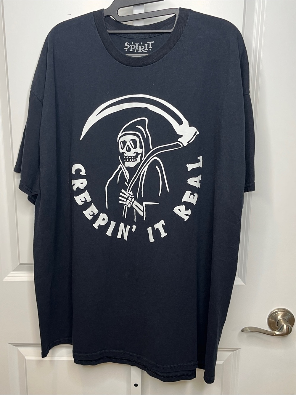 Spirit 'Creepin' It Real' Skeleton Reaper Graphic Men’s XXL Unisex Halloween
